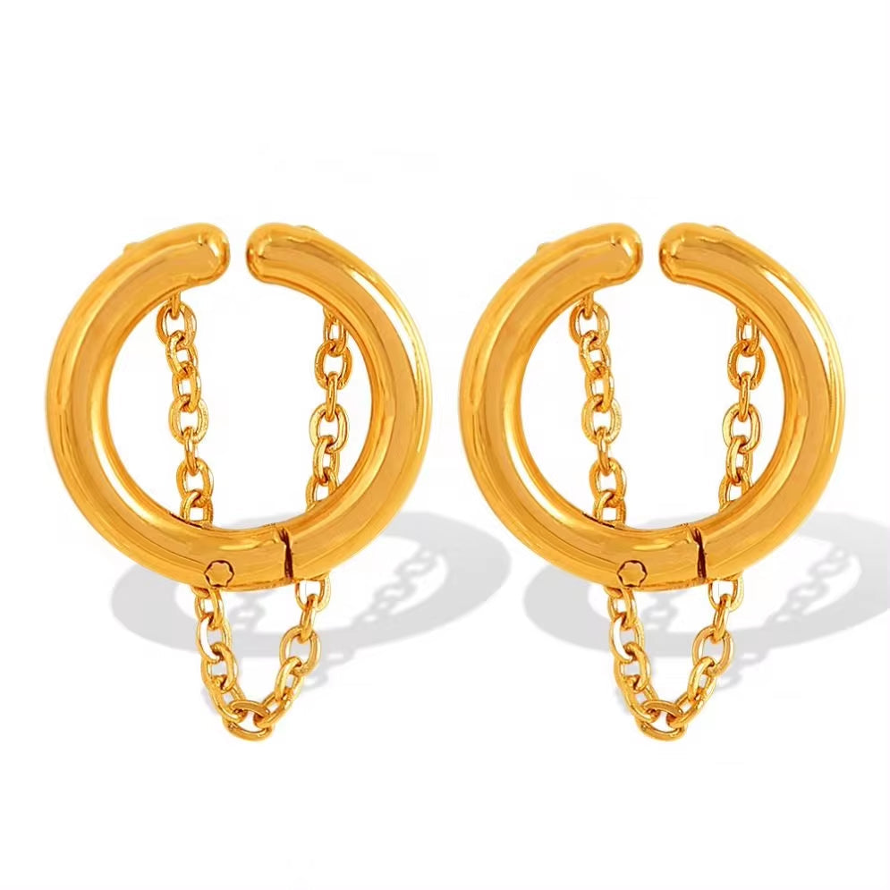 JEWELRY EH272 Simple and Compact No Ear Hole Ear Clip Female Stainless Steel Fashion Sense Ear Bone Clip My Store