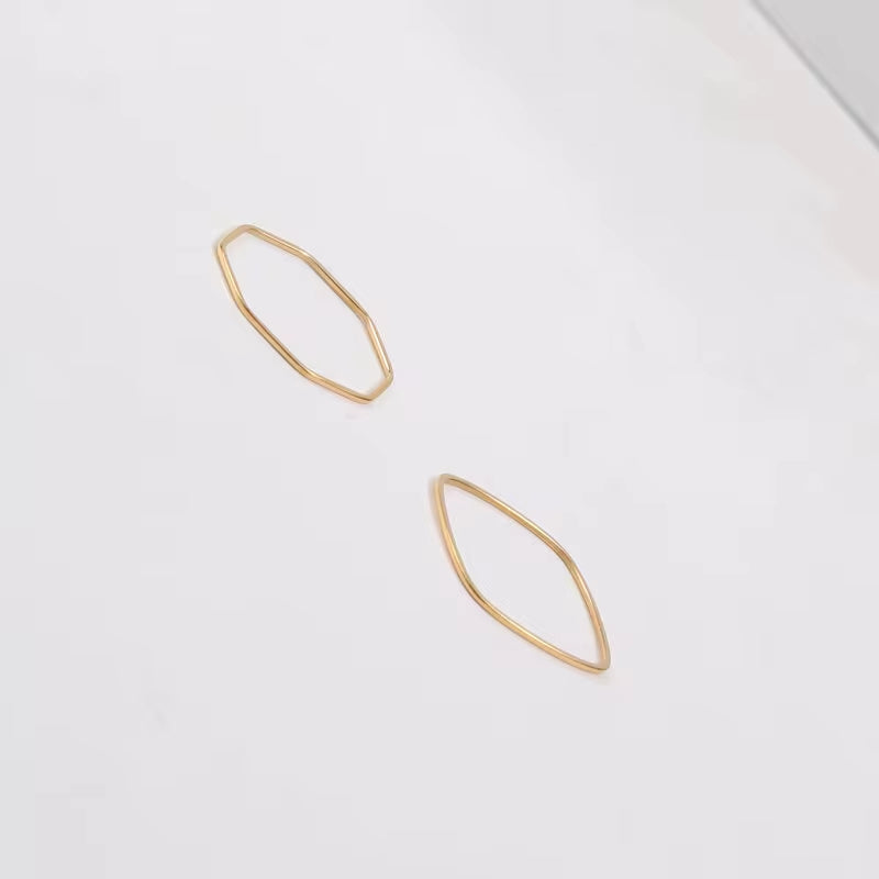 316L Stainless Steel Ins Minimalist Rings Simple PVD Gold Plated Retangular Square Oval Ring My Store