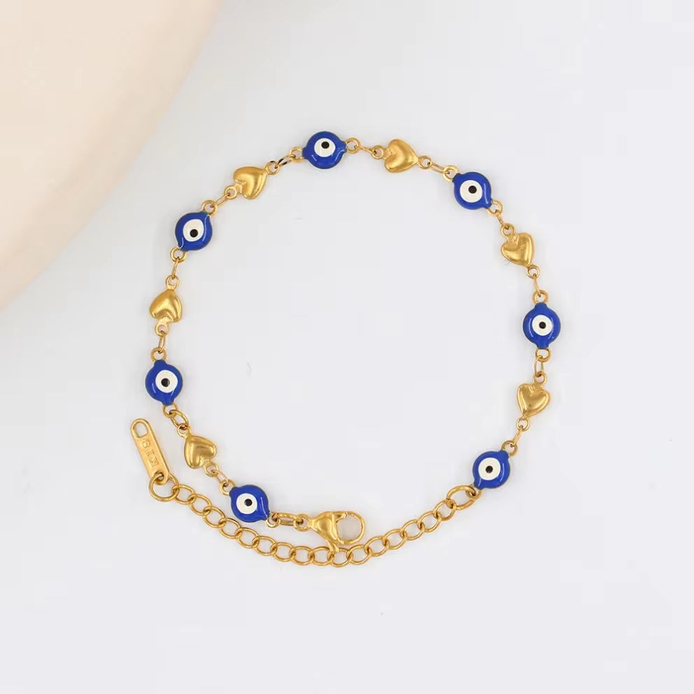 Charms New Beads Bracelets for Women Men Lucky Turkey Heart Eyes Link Chain Bracelet Friendship Jewelry My Store