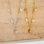 2024 New Design Classic Stainless Steel Gold Plating Bead and Butterfly Chain Necklace Bracelets My Store