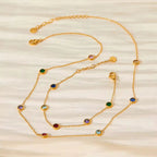 Trendy Exquisite Fashion Jewelry Stainless Steel Charm Pulseras Gold Link Chain Colorful Zircon Bracelet My Store