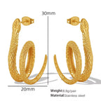 JEWELRY EH195 Korean Version of the Earrings Temperament Small Snake Hundred with Earrings Simple Gold-Plated 18K My Store
