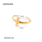 Ins Hot 18K Gold Plated Geometric Rings Set Jewelry Fashion Retro Style Oval Cross Shaped Ring for Women My Store