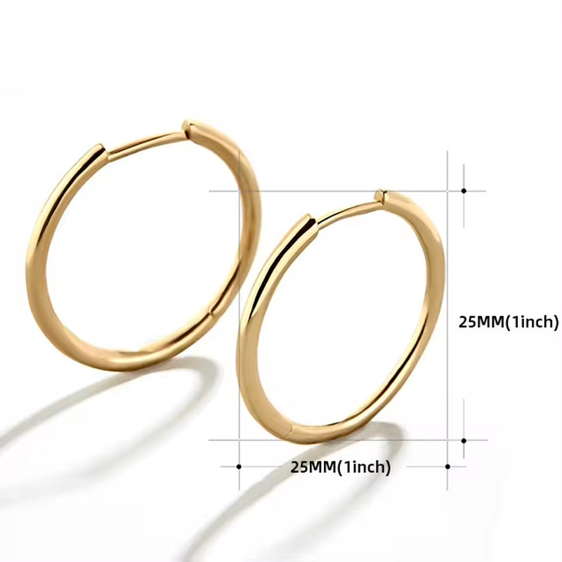 Stainless Steel Gold Plated Large Medium Small Size Hoop Earrings for Women My Store
