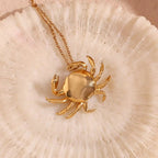 Crab Pendant Necklace 18K Gold Plated Stainless Steel Jewelry Christmas Gift Ideas 2024 My Store