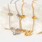Ins Gold Plated Stainless Steel Three Butterfly Shape Hollow Zircon Necklace Bracelet Thin Chain Gift Bracelet My Store