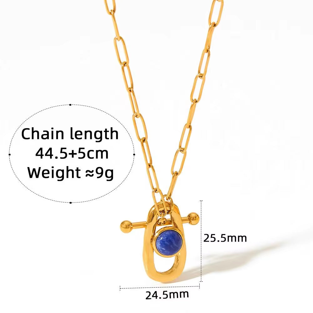 Temperament Joker Jewelry Stainless Steel Geometric Ot Ring Pendant Fashionable Necklace Female Necklaces for Women My Store