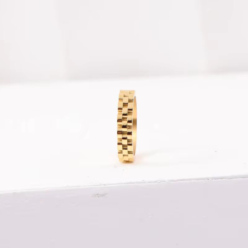 High End 18K Gold Plated Stainless Steel Watchband Rings Watch Strap Band Rings for Women My Store