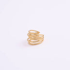 Hot Sale Women Fashion Minimalist Design High Quality Jewelry 18K Gold Plated Stainless Steel Stacking Multi Layers Ring My Store