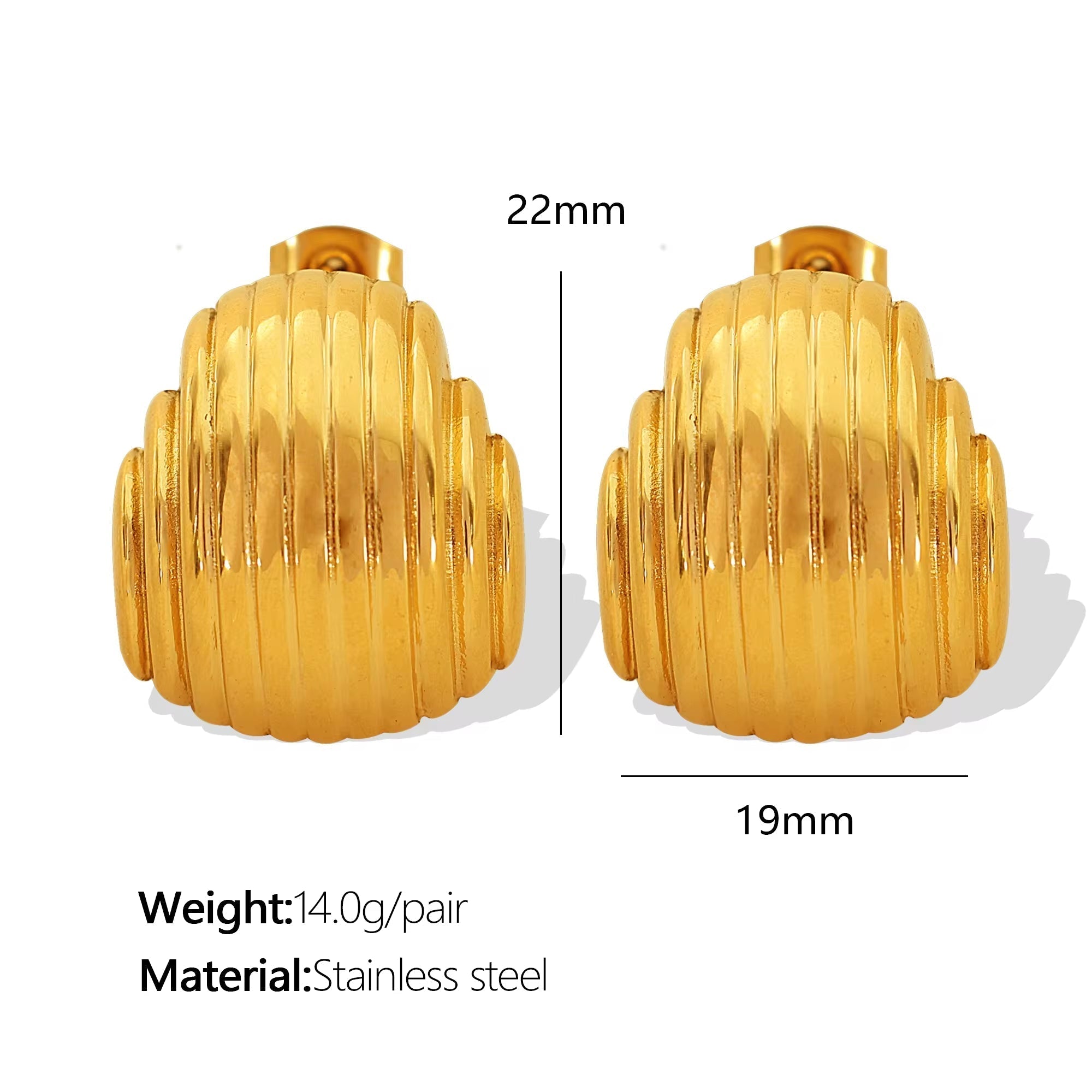 JEWELRY New Simple Irregular Geometric Earrings Vertical Pleated Hollow Half Circle Earrings My Store