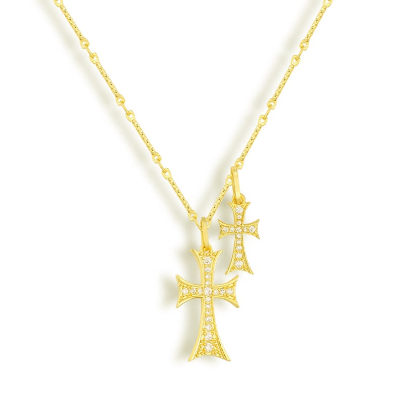 Double Cross Me Necklace Xiha