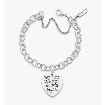 You Are Always in My Heart Charm on Forged Link Charm Bracelet James Avery