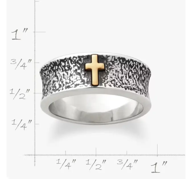 Textured Wedding Ring with Cross James Avery
