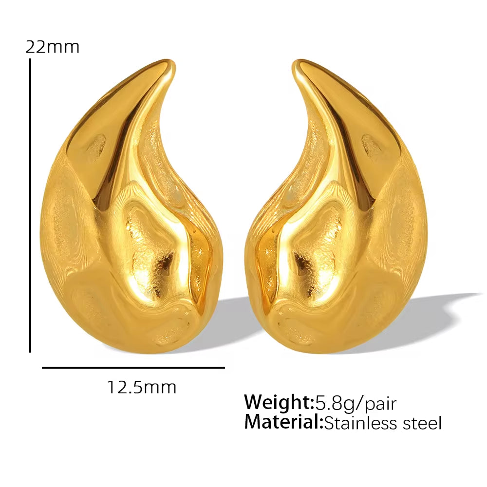 JEWELRY EH EH177-9 High Quality Wholesale Custom Cheap French Fashion Pleated Textured Heart Drop Earrings My Store