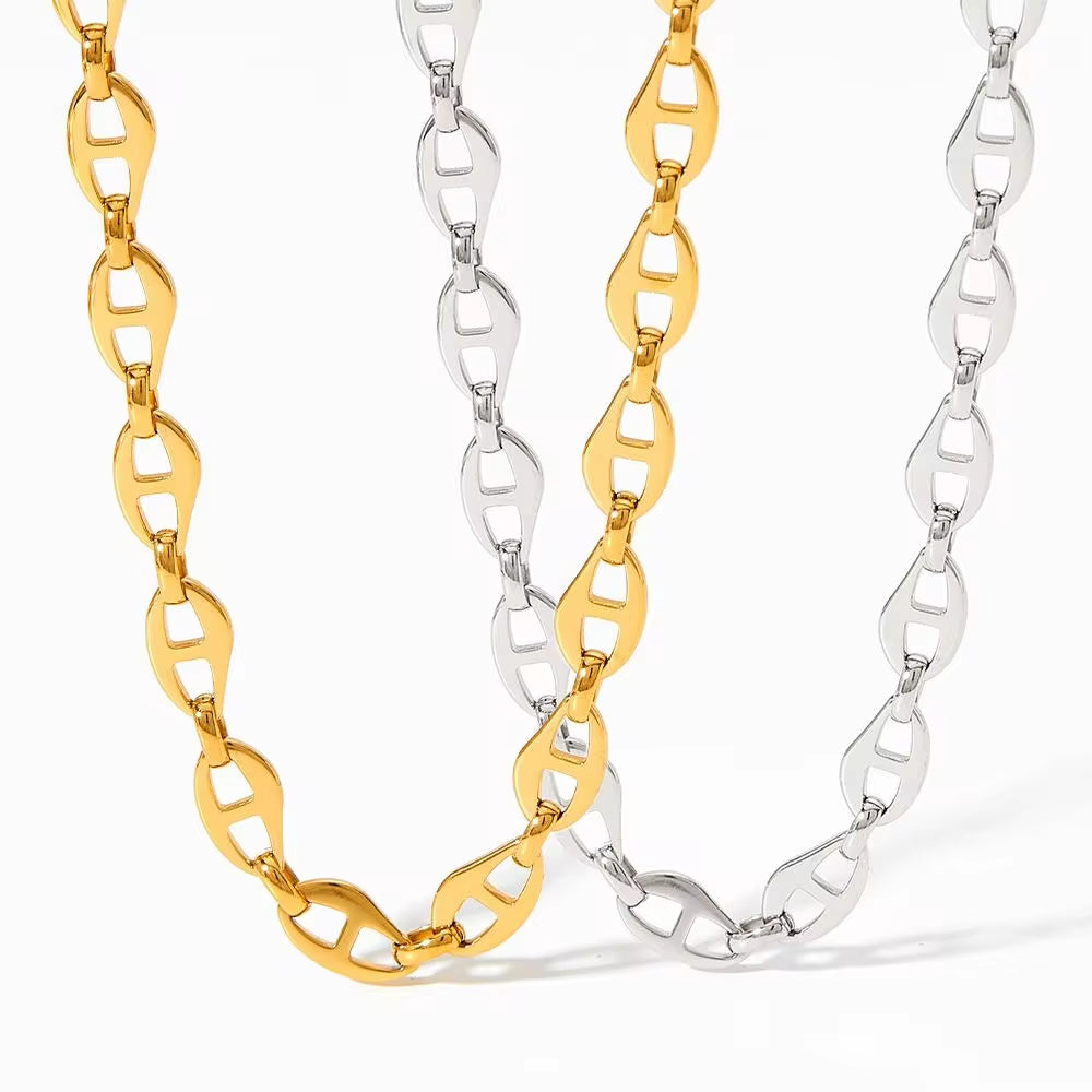 Ins Gold Plated Stainless Steel Pig Nose Designer Chokers Necklace for Women My Store