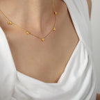 Waterproof&Tarnish Free Jewelry 316L Stainless Steel Heart Charms Curb Chain Necklace My Store