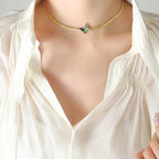 Y2K Custom Gold Plated Fashion Jewelry Long Curb Chain Enamel Pendant Butterfly Necklace Stainless Steel Women My Store