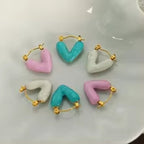 JEWELRY EH62 Factory Hot Sale Explosive Earrings Fresh and Sweet Heart-Shaped Enamel Earrings My Store