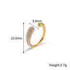 Wholesale Fine Jewelry 18K Gold Plated Stainless Steel Cz Diamond Finger Ring Gold Weeding Band Ring Adjustable Open Ring My Store