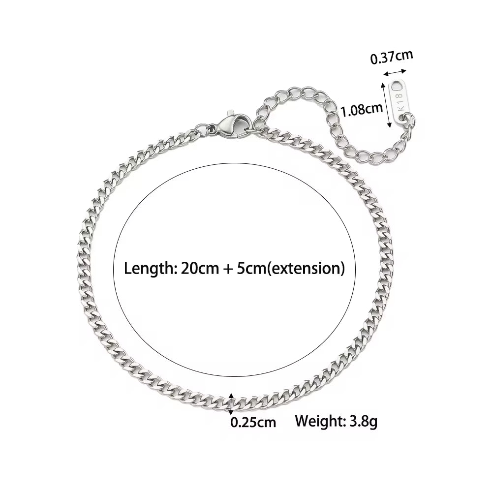 Non Tarnish Gold Plated 316L Stainless Steel Anklets for Women Cuban Link Anklet Bracelets 18K Gold Jewelry My Store