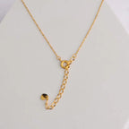 18K Pvd Gold Plated Water Drop Zirconia Dot Triangle Square Pendant Necklace Stainless Steel Tarnish Free Jewelry FJN0171N My Store