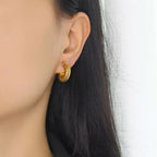 Y2K Trendy Chunky Vintage Boho Design Light Weight Large Wide Hollow Gold Plated Dome Chunky Hoop Earrings My Store