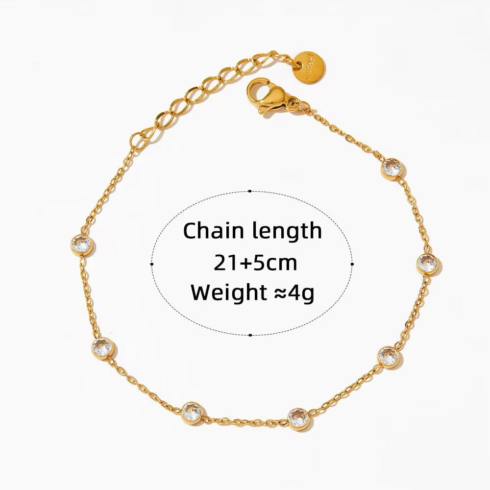 Wholesale Fashion Jewelry Stainless Steel Zircon Beach Anklet Foot Jewelry Stainless Steel Anklet for Women My Store