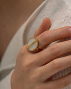 Ins Hot 18K Gold Plated Geometric Rings Set Jewelry Fashion Retro Style Oval Cross Shaped Ring for Women My Store