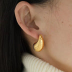 JEWELRY EH229 the Newest Stainless Steel Hollow Threaded Drop Earrings Vintage Style Street Earrings My Store