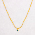 Wholesale Custom Stainless Steel Jewelry 18K PVD Gold Plated Oval Rice Bead Eyes Pendant Necklace for Women My Store