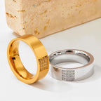 High-End Microencrusted Zircon Delicate Finger Ring Stainless Steel Rings My Store