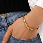 High Quality Simple 6.5Mm Width NK Cuban Chain Necklace PVD Plated Waterproof Bracelet Stainless Steel Jewelry Sets for Women My Store