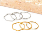 Ins Simple Stainless Seel 3 PCS Ring Women'S Fashion Finger Ring My Store