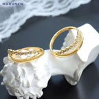 Ins Custom Fashion Jewelry 18K Gold Plated Stainless Steel Initial Zircon Rings for Women Bague My Store