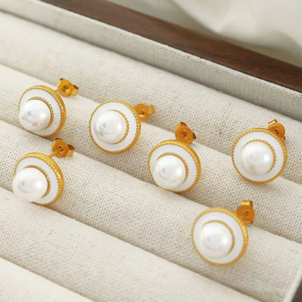 JEWELRY EH209 French Pearl Earrings Female New Fashion Temperament Senior Sense of Small Fragrant Wind Earrings My Store