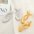 JEWELRY EH279 Simple and Versatile Irregular Circle Geometric Earrings Stainless Steel 18K Gold Plated Earrings My Store