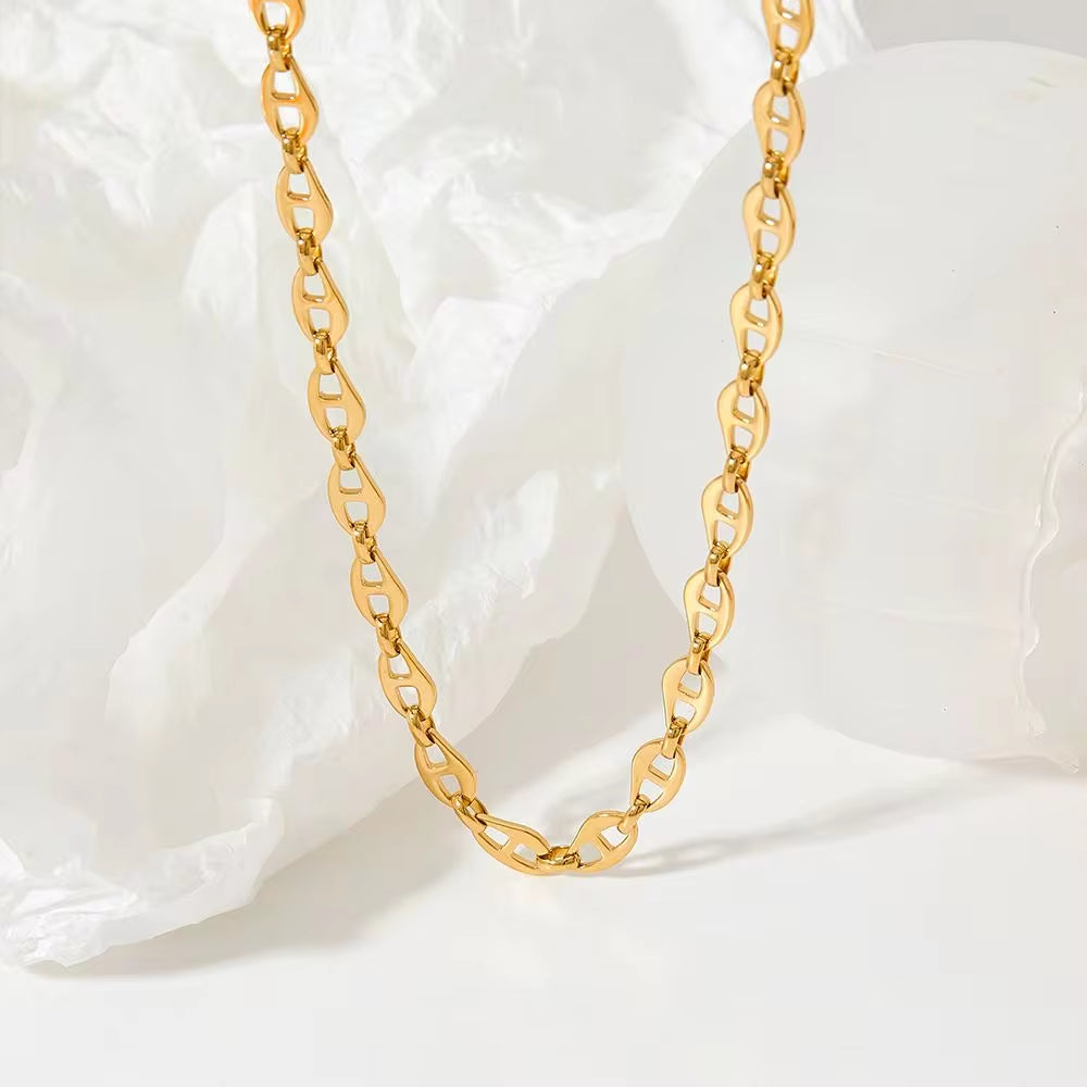 Ins Gold Plated Stainless Steel Pig Nose Designer Chokers Necklace for Women My Store