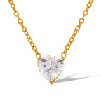 JEWELRY XL90 Fashion Zirconia Peach Heart Heart Pendant Necklace Collar Chain Micro Zirconia Necklace My Store