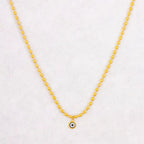 Wholesale Custom Stainless Steel Jewelry 18K PVD Gold Plated Oval Rice Bead Eyes Pendant Necklace for Women My Store