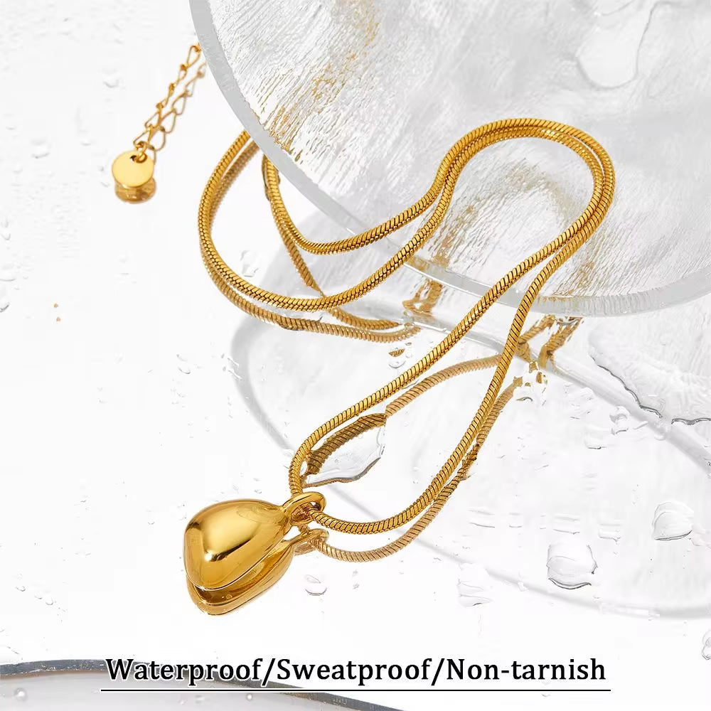 New Gold Plated Tarnish Free Stainless Steel Stylish Vintage Design Snake Chain Pendant Necklace for Women Gift Bijoux My Store