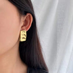 Unique Square High Quality Stainless Steel Pea Pod Earrings Stylish 18K Gold Color Women'S Gift LOW MOQ My Store