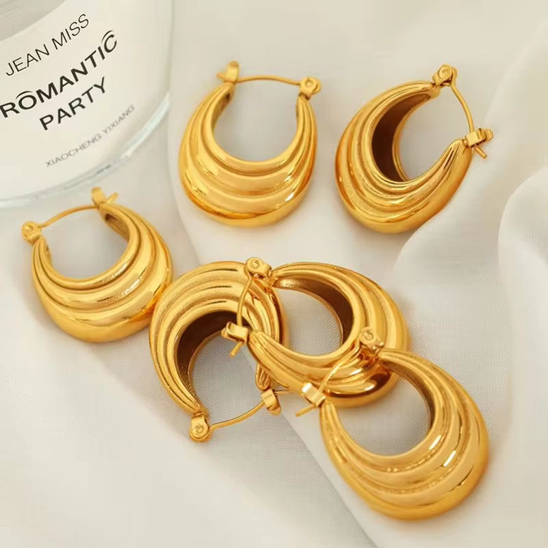 JEWELRY EH191 Wholesale French New Fashion Stainless Steel U-Shaped Earrings Vintage Earrings My Store