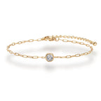 18K PVD Gold Plated Waterproof Stainless Steel Paper Clip Chain round Zirconia Bracelet for Women Wholesale Jewelry My Store