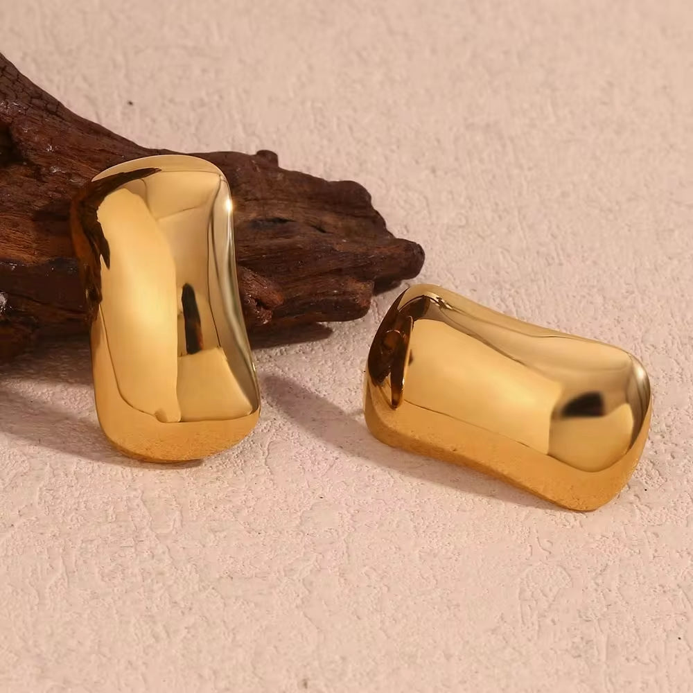 Minimalist Jewelry Rectangle Stud Earrings 18K Gold Plated Stainless Steel Statement Earrings My Store