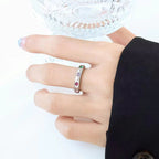 Stainless Steel 18K Gold Plated Colorful Zircon Personality Ring for Women My Store
