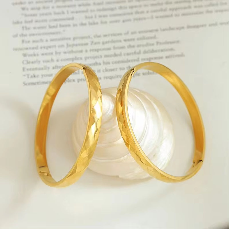 European and American Simple Stainless Steel 18K Gold Plated Jewelry Women Men'S Bracelet My Store