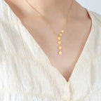 Korean Sweet Gold Plated Star Tassel Charm Pendant Light Luxury Titanium Steel Collarbone Necklace for Women My Store