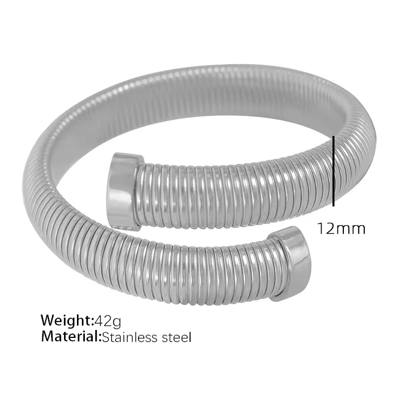 JEWELRY SZ43-4 Hot Selling Stacking Fashion Opening Adjustable Bracelet Stretchy Snake Bone Chain Bangle My Store