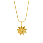 18K Gold Flower Necklace Stainless Steel Double Layer Gold Colors Daisy Flower Pendant Necklace for Women My Store