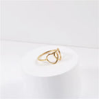 High End 18K PVD Gold Plated Double Heart Rings Stainless Steel Jewelry Women Gift My Store